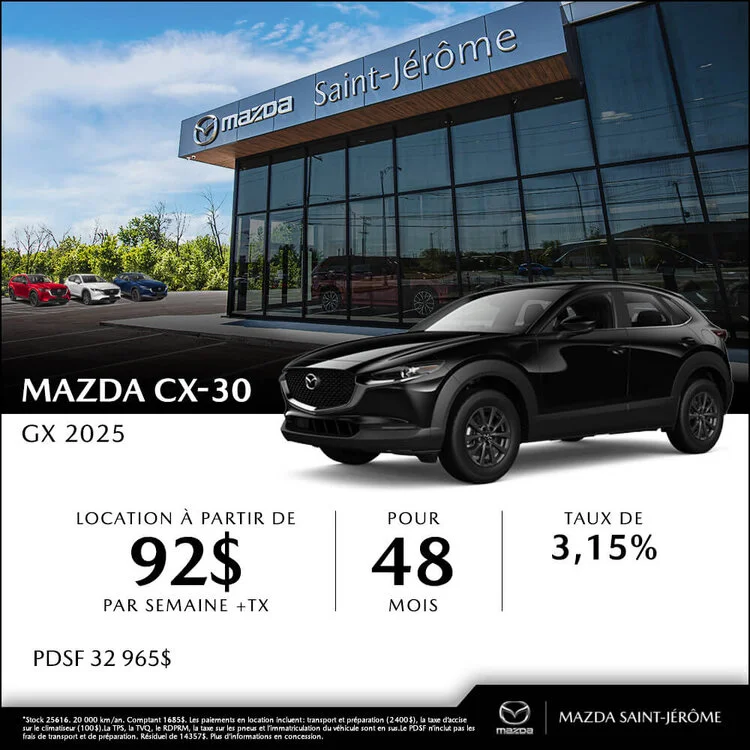 B60e696b5bc9a71ade49c31e2432f61b mazda st jerome promo novembre MAZDA CX 30 GX 2025 FR 750x750