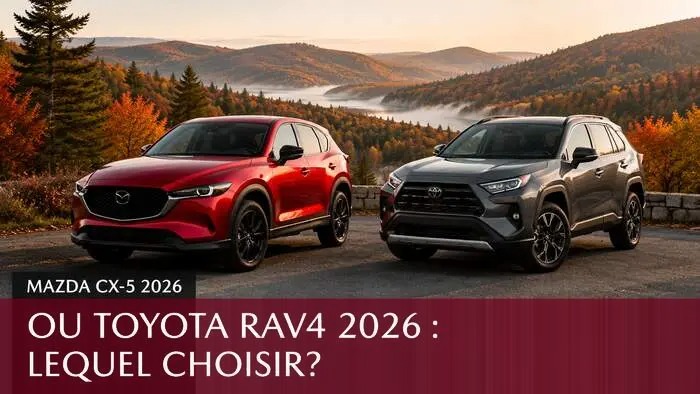 Mazda CX-5 2026 ou Toyota RAV4 2026 : lequel choisir?